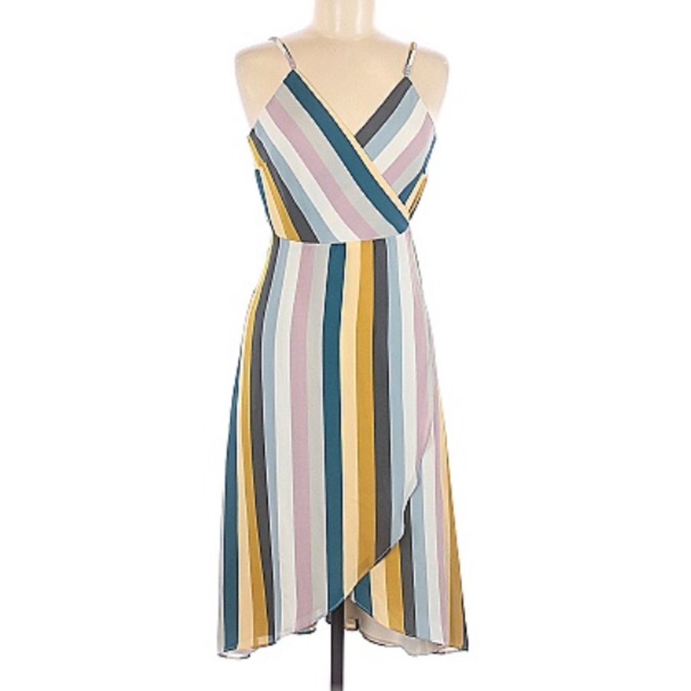 Leith Spaghetti Strap Wrap Dress Tie Waist